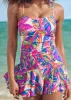 Skirted Bandeau Swim Dress - Bright Palm sold by VENUS