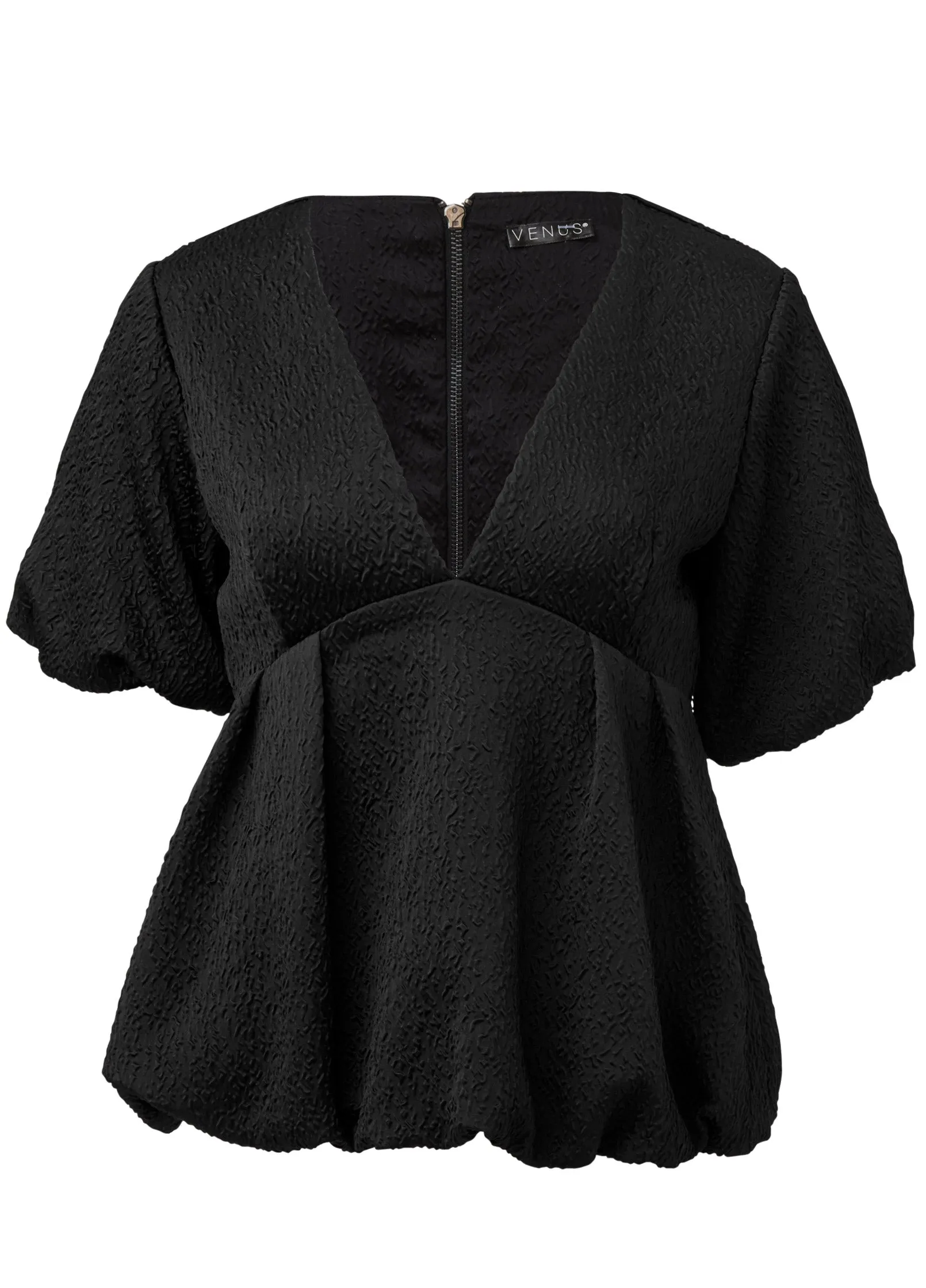 Textured V-Neck Top - Black sold by VENUS product image thumbnail 5