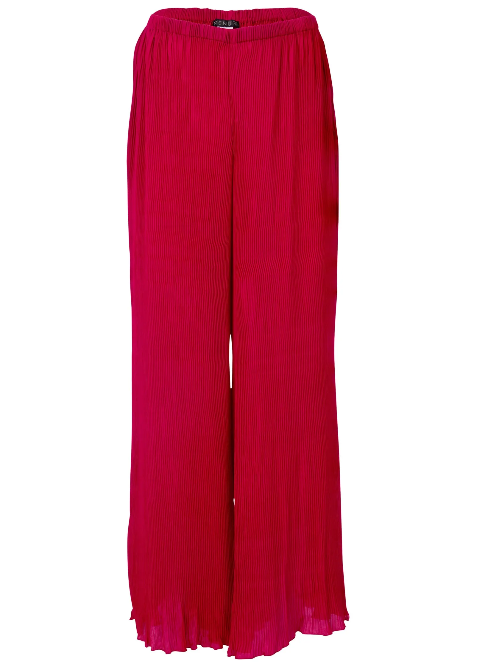 Plisse Wide Leg Pants - Red sold by VENUS product image thumbnail 3