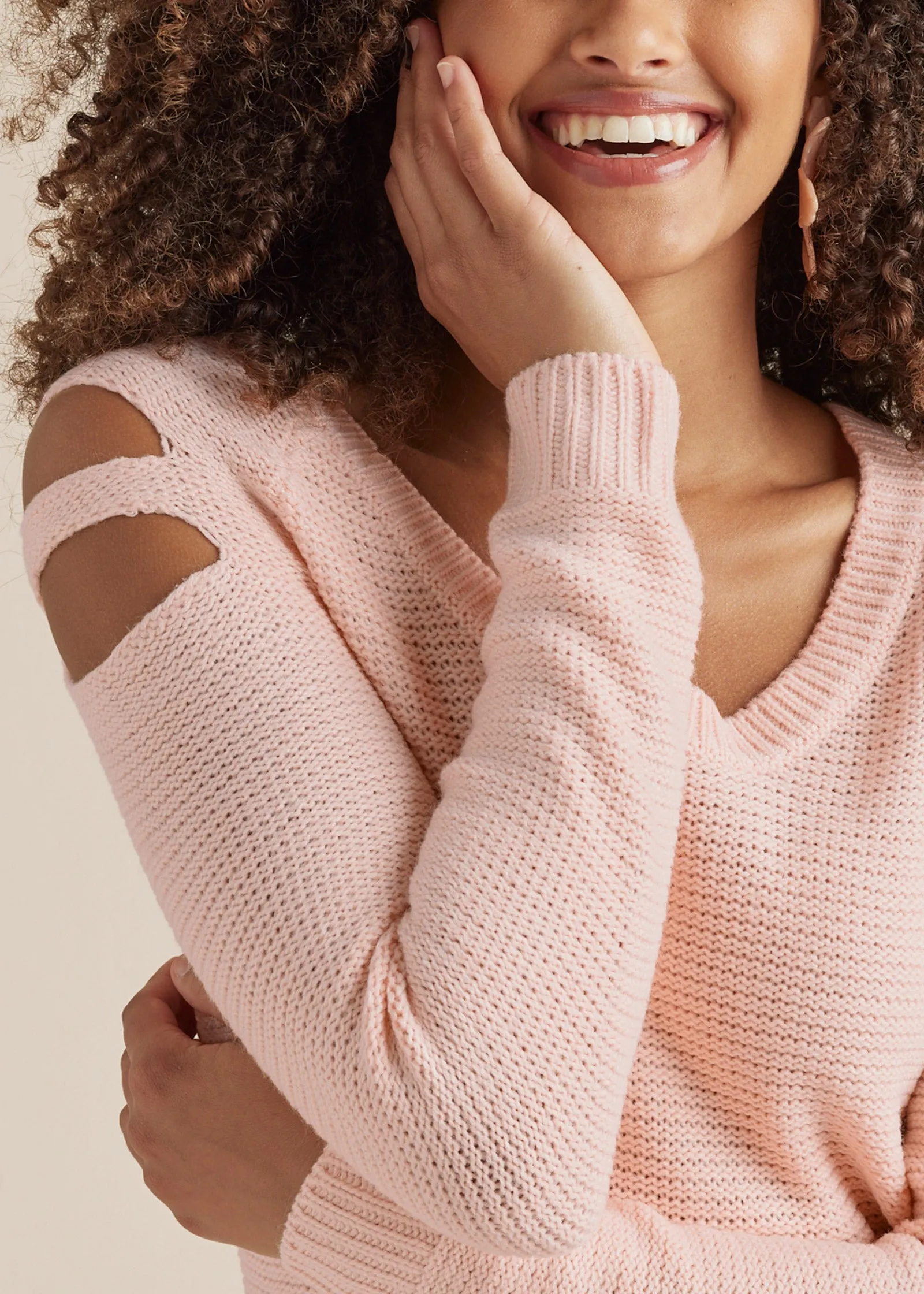 Cutout Sleeve Sweater - Blush sold by VENUS product image thumbnail 4