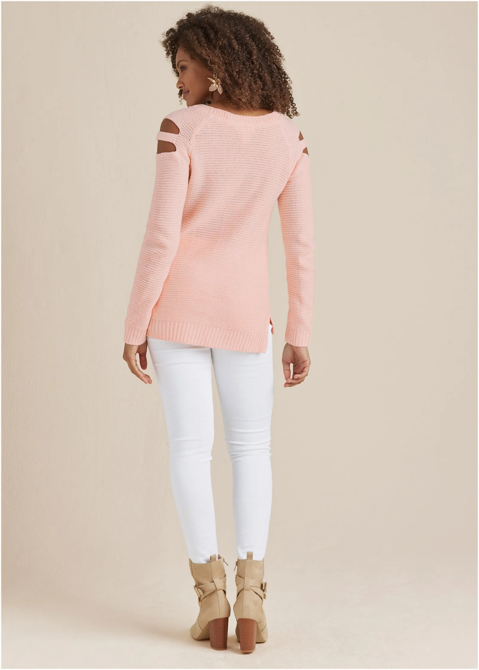 Cutout Sleeve Sweater - Blush sold by VENUS product image thumbnail 3