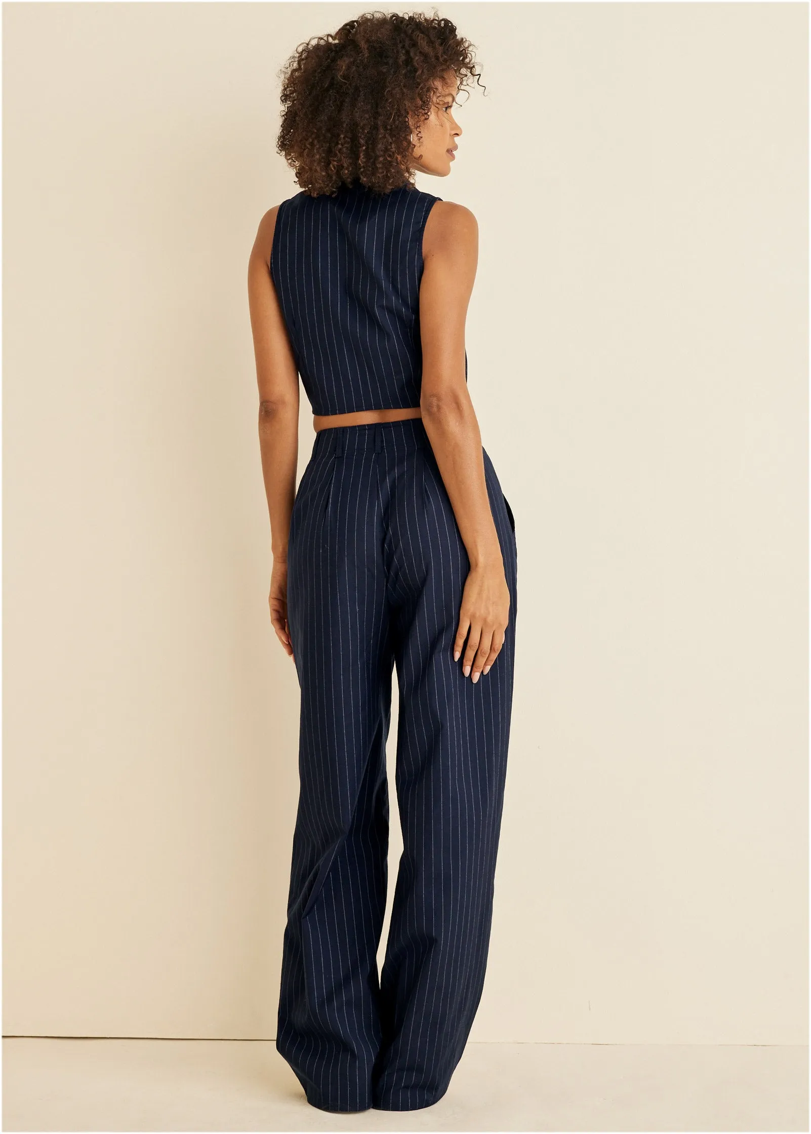 Sleeveless Cropped Suit Set - Navy Multi sold by VENUS product image thumbnail 2