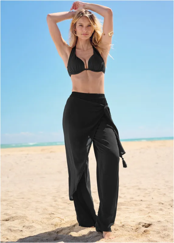 Wrap Cover-Up Pants - Black Beauty sold by VENUS