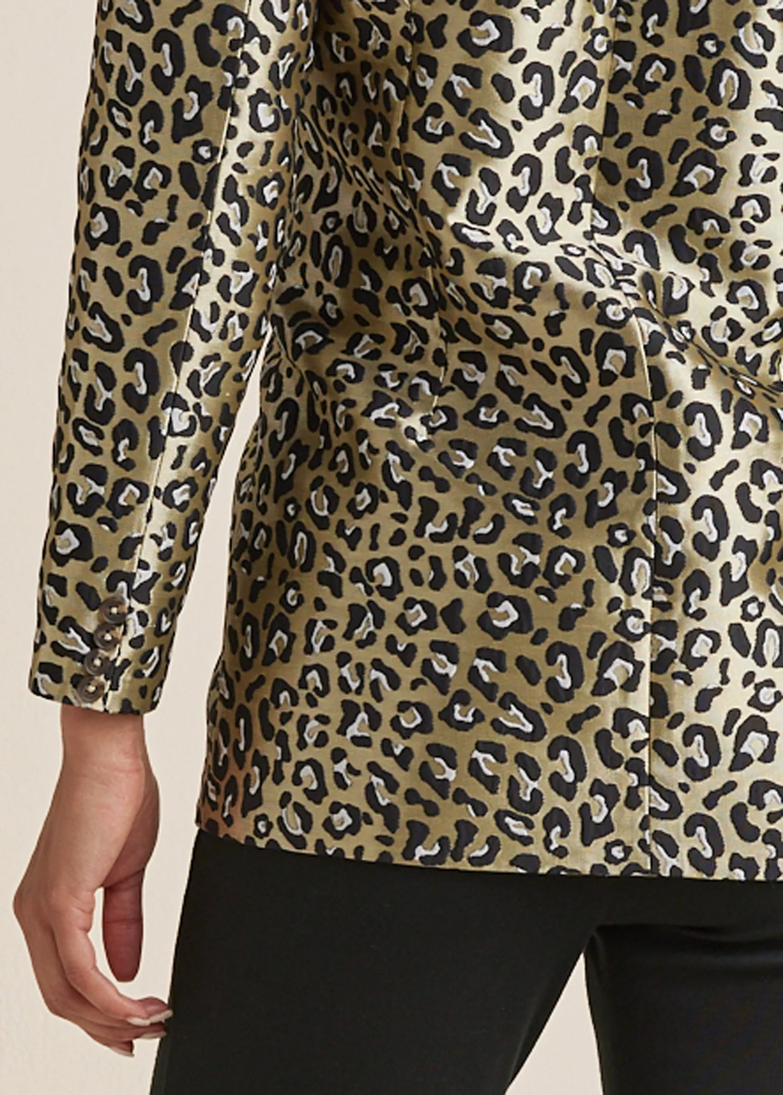 Leopard Jacquard Blazer - Black & Gold sold by VENUS product image thumbnail 4