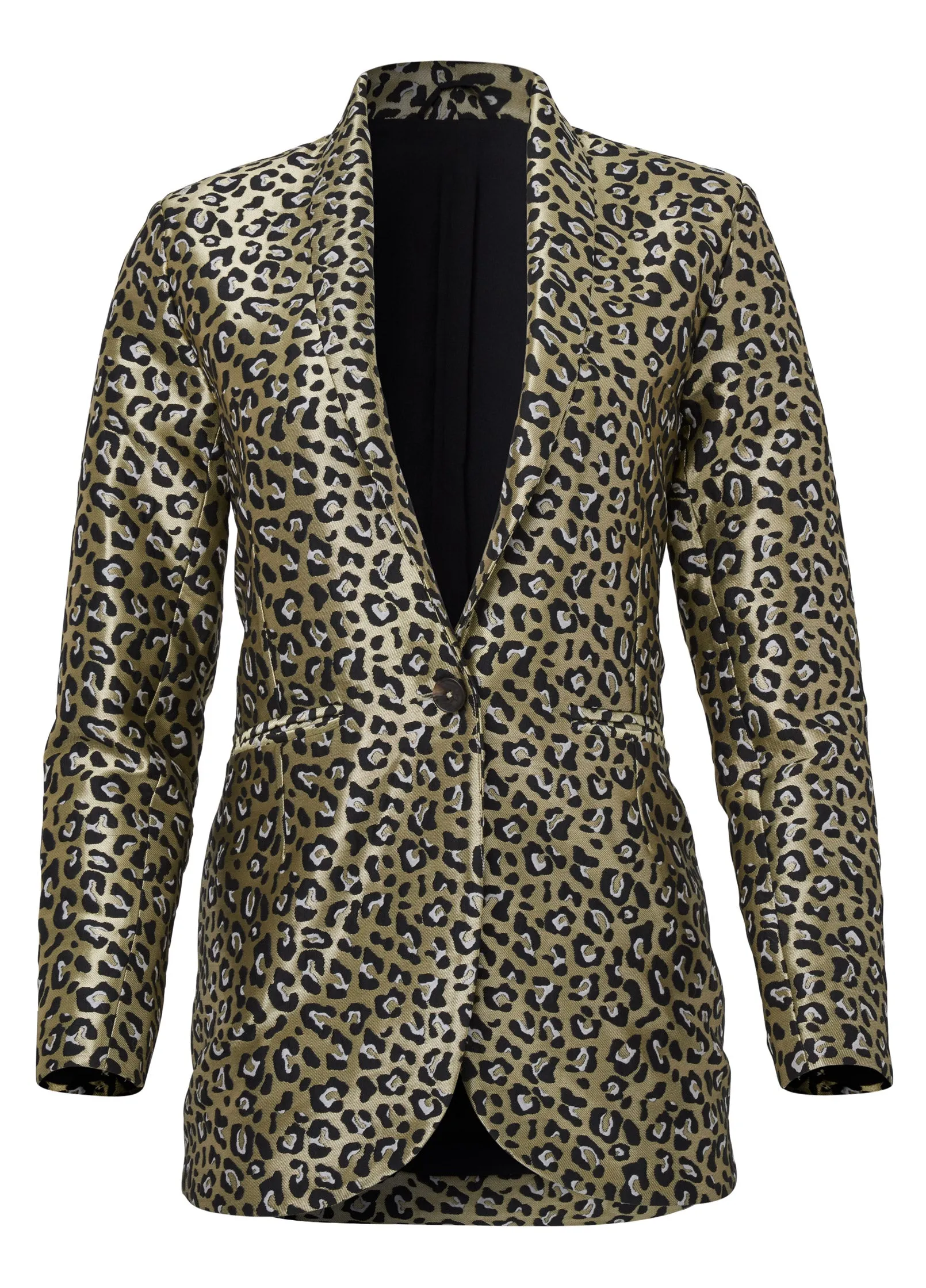 Leopard Jacquard Blazer - Black & Gold sold by VENUS product image thumbnail 5