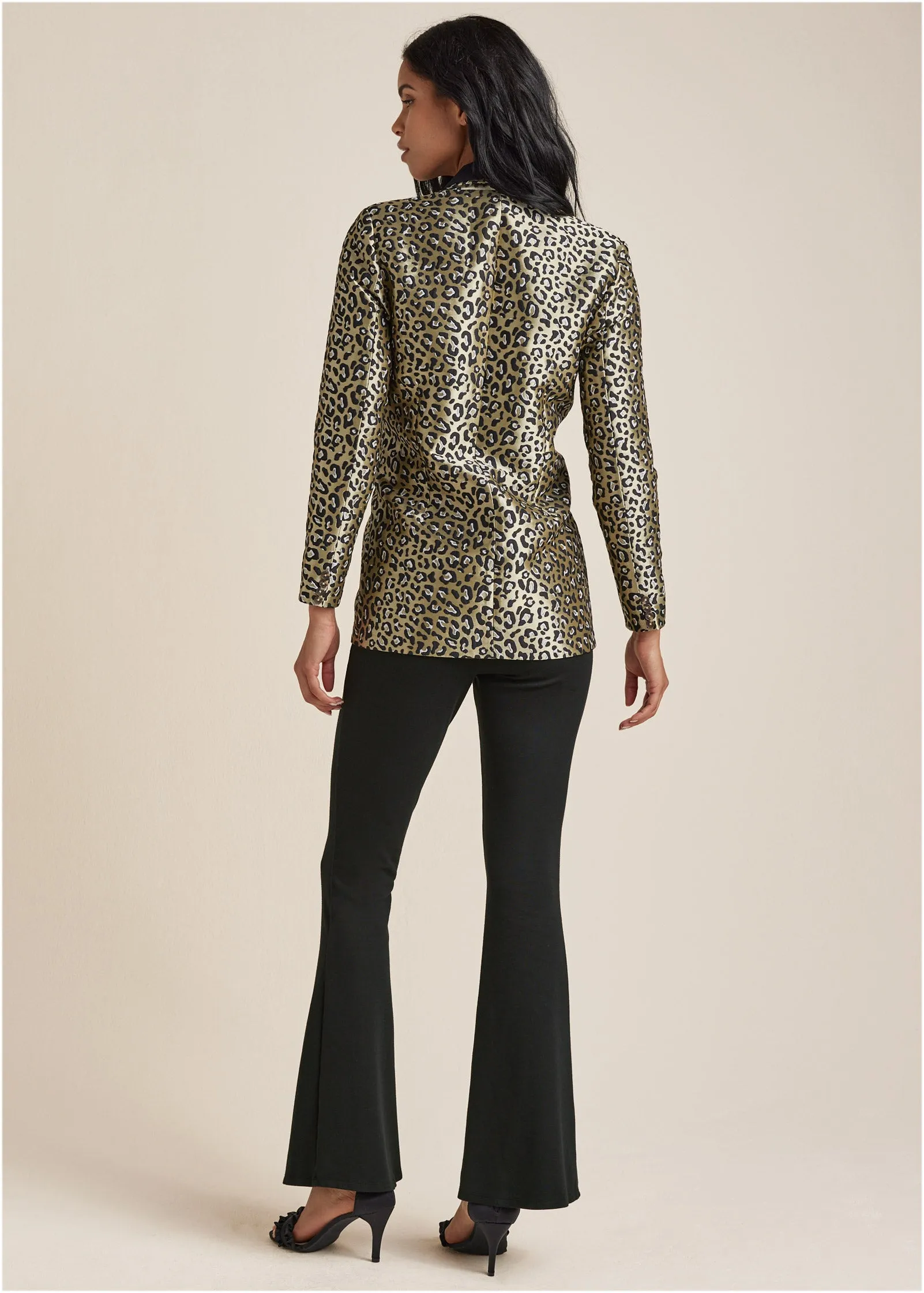 Leopard Jacquard Blazer - Black & Gold sold by VENUS product image thumbnail 2
