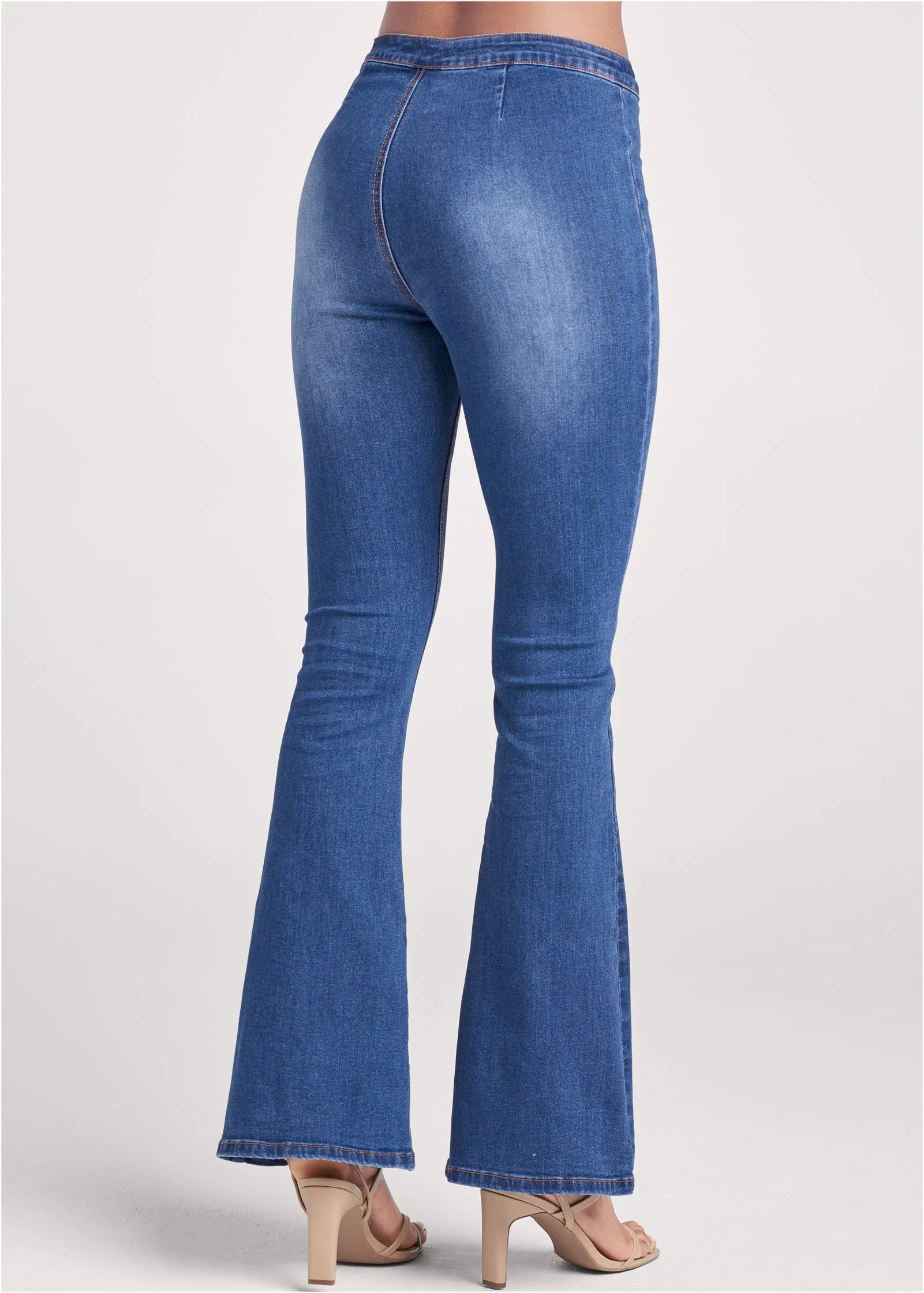 Slit Detail Bootcut Jeans - Medium Wash sold by VENUS product image thumbnail 2