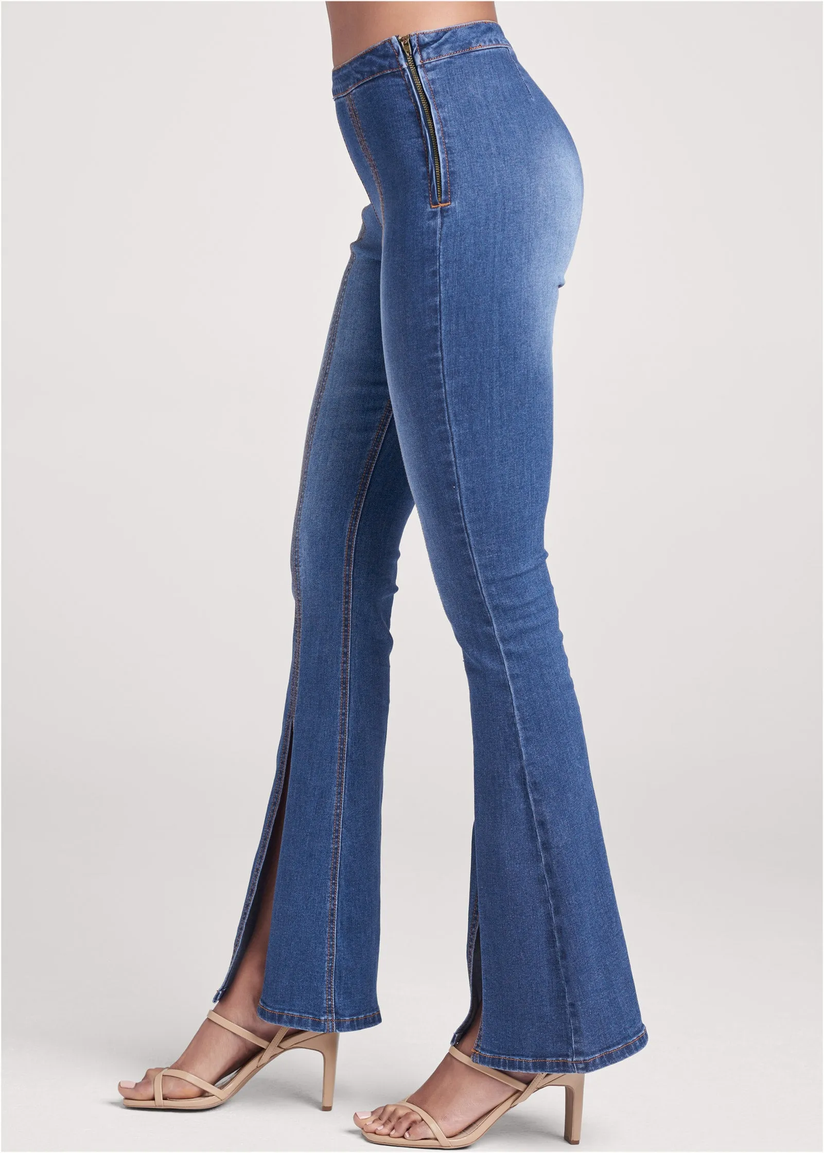 Slit Detail Bootcut Jeans - Medium Wash sold by VENUS product image thumbnail 3