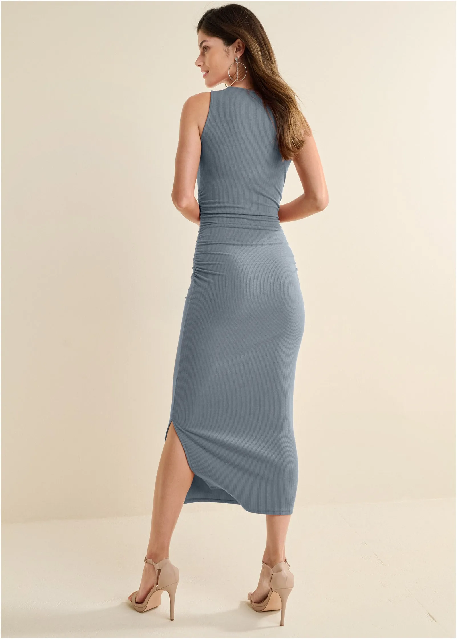 Ribbed Bodycon Midi Dress - Seafog sold by VENUS product image thumbnail 2