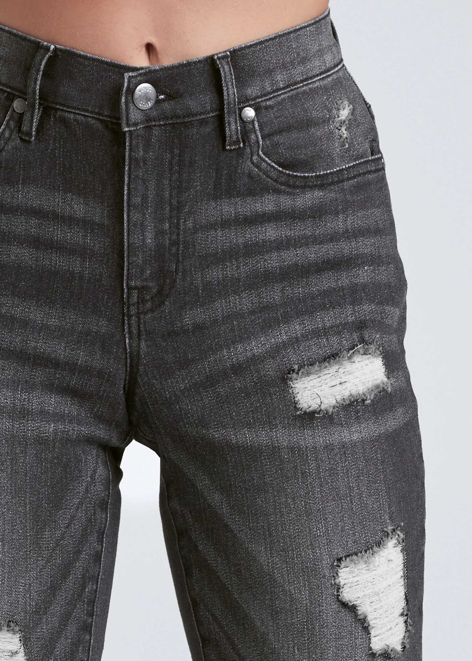 Triangle Hem Jeans - Black Denim sold by VENUS product image thumbnail 4