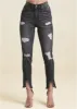 Triangle Hem Jeans - Black Denim sold by VENUS