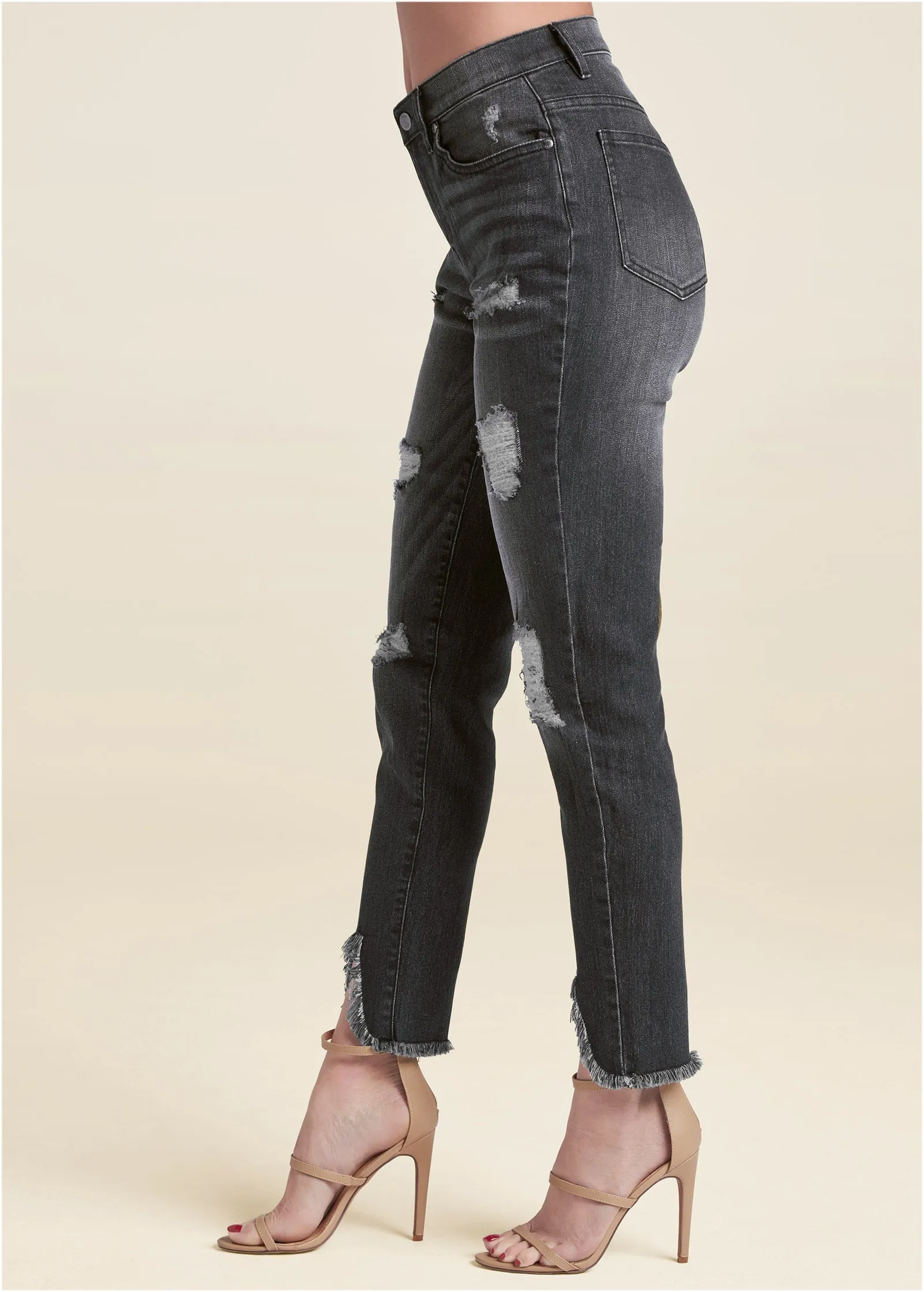 Triangle Hem Jeans - Black Denim sold by VENUS product image thumbnail 3
