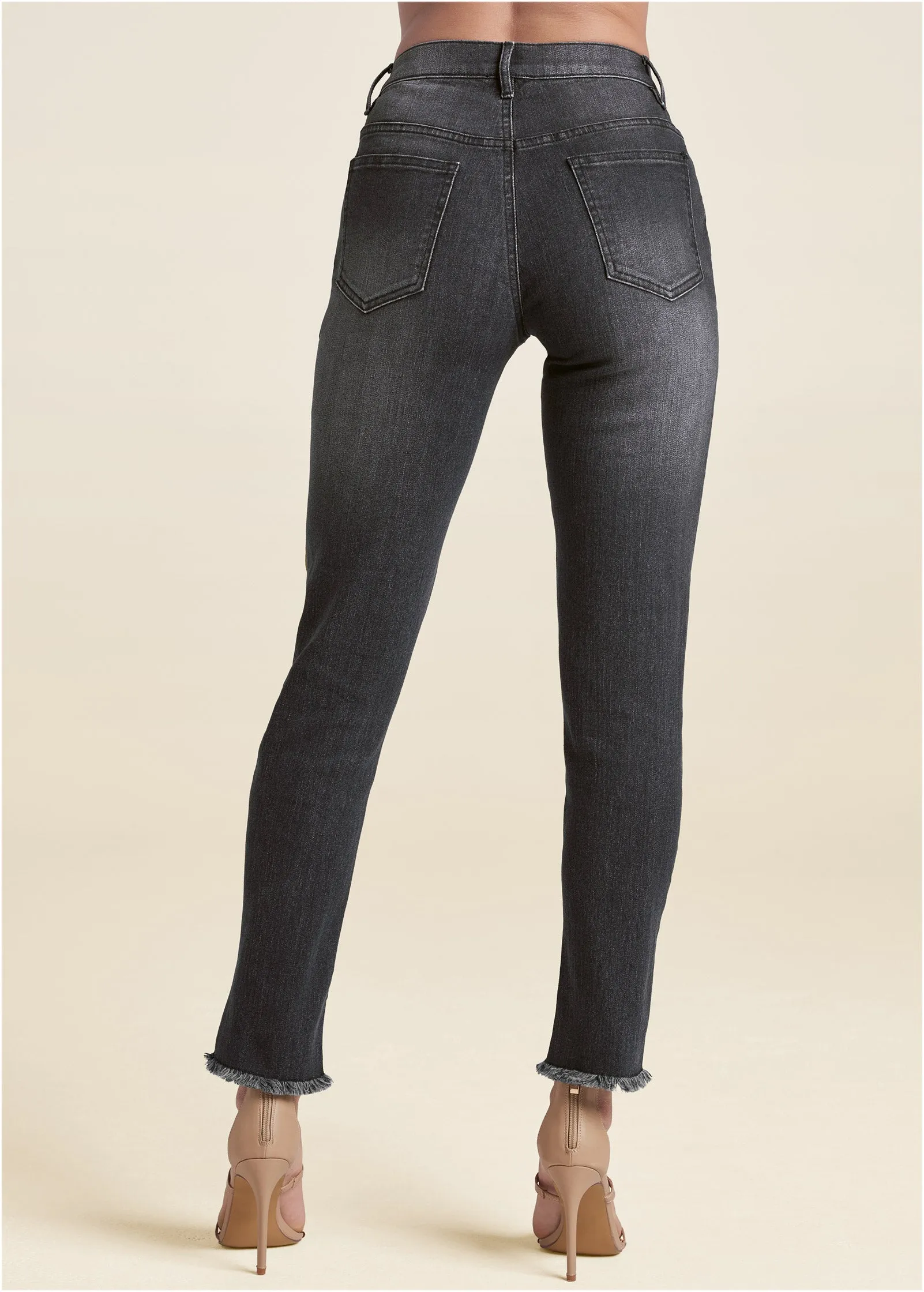 Triangle Hem Jeans - Black Denim sold by VENUS product image thumbnail 2