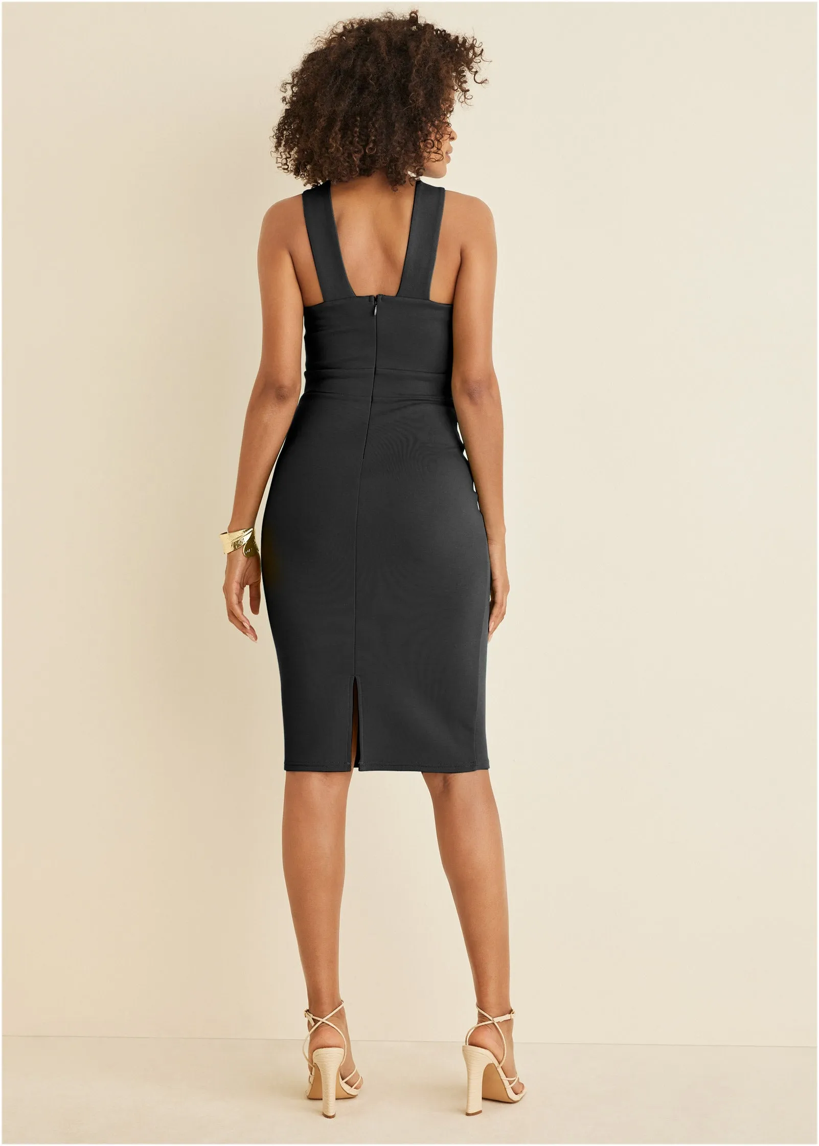 Luxe Scuba Cross Neck Dress - Black sold by VENUS product image thumbnail 2