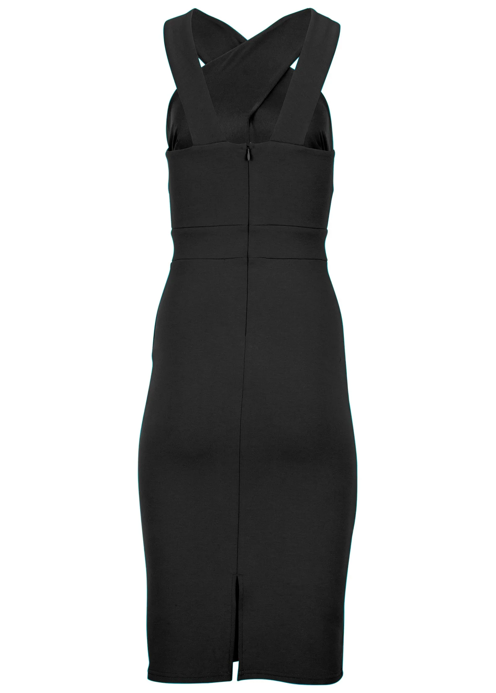 Luxe Scuba Cross Neck Dress - Black sold by VENUS product image thumbnail 4