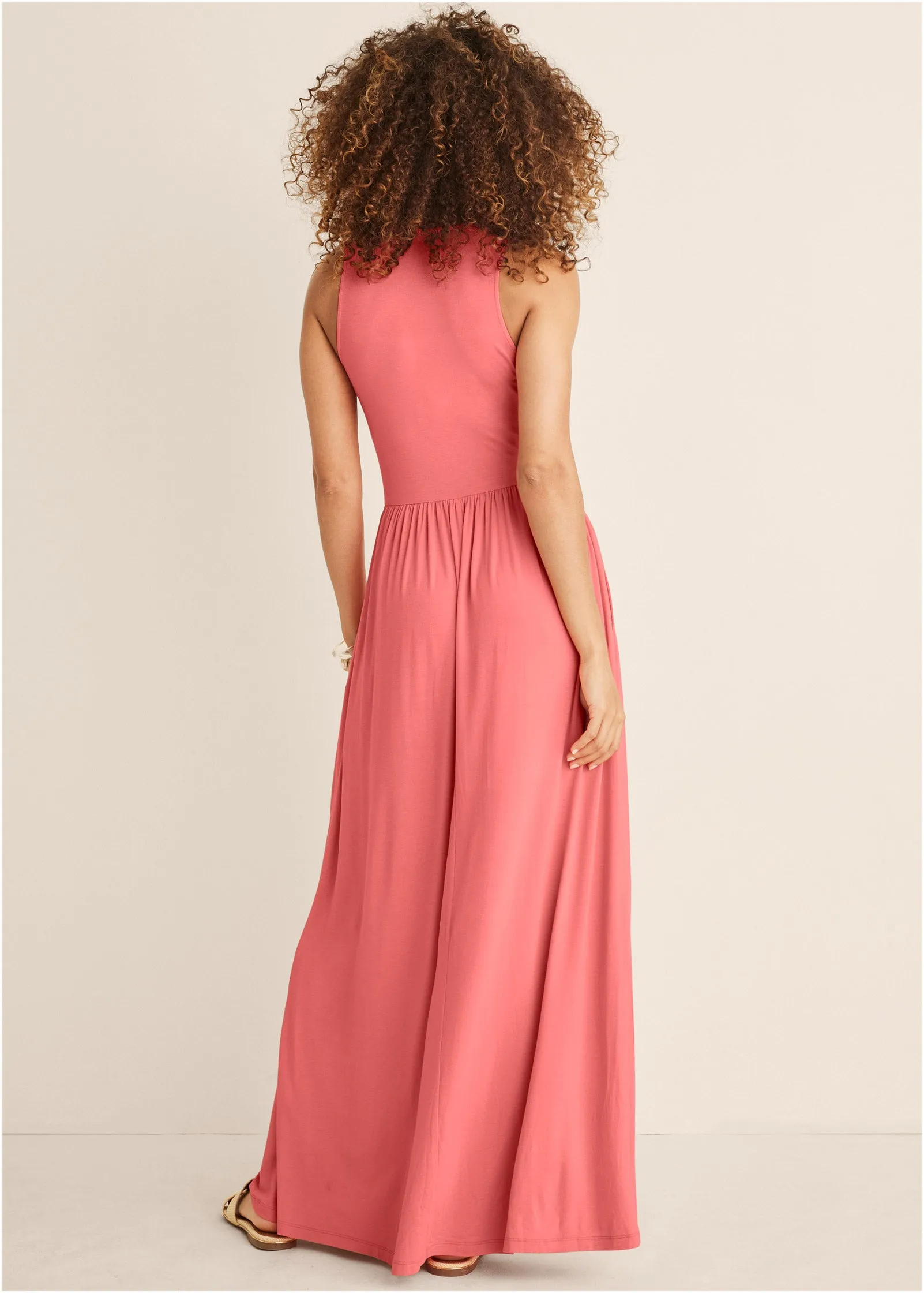 Maxi Dress With Pockets - Coral sold by VENUS product image thumbnail 2