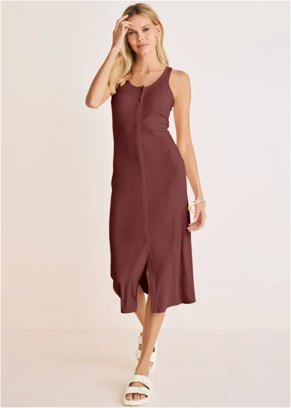 Henley Midi Dress - Auburn sold by VENUS