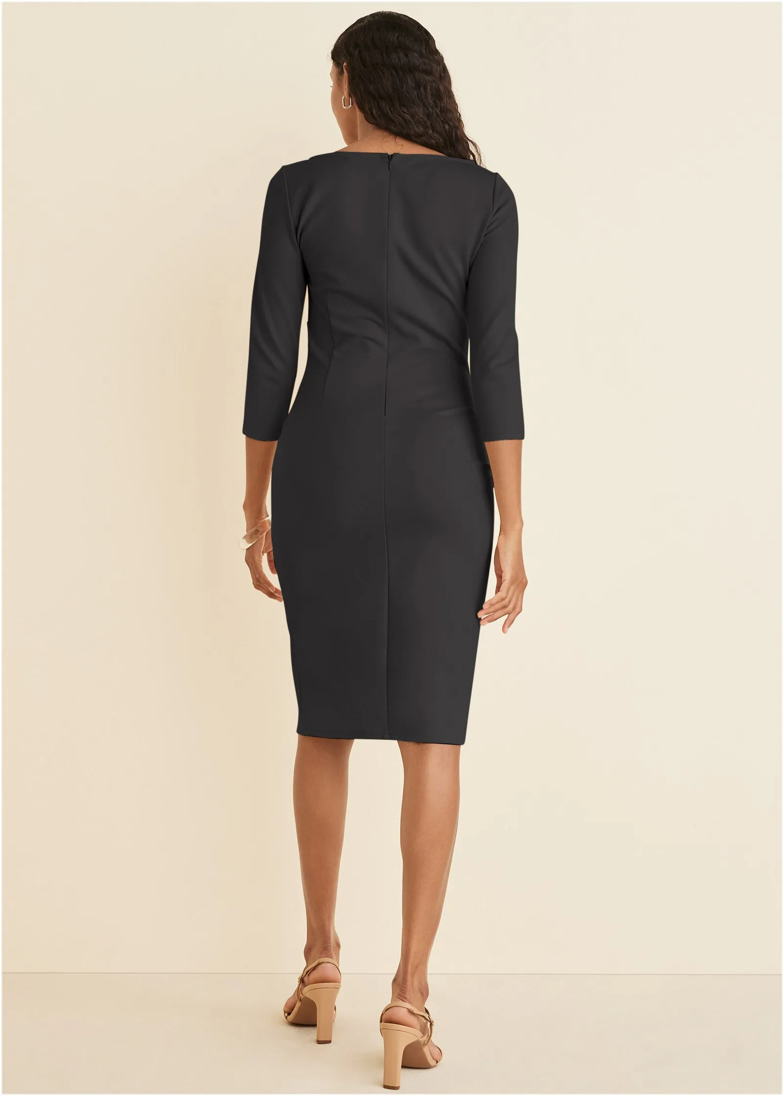 Ruched midi dress - Black sold by VENUS product image thumbnail 2