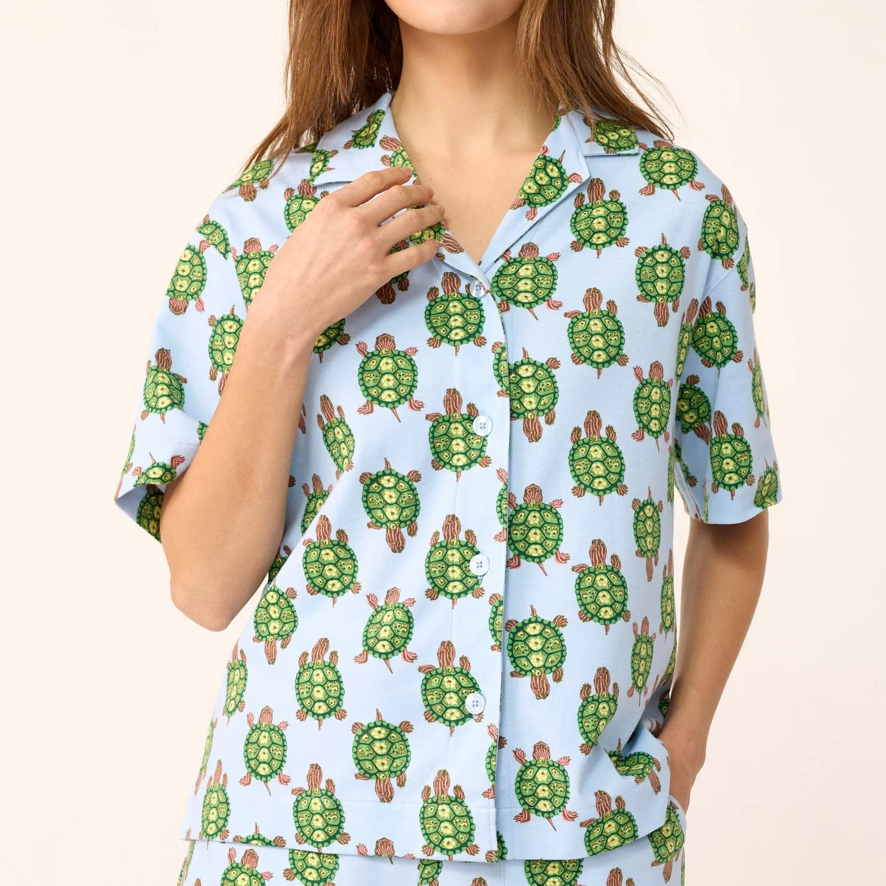 Short-Sleeved Button-Down Pajama Top sold by Vera Bradley product image thumbnail 2