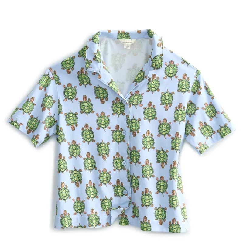 Short-Sleeved Button-Down Pajama Top made by Vera Bradley