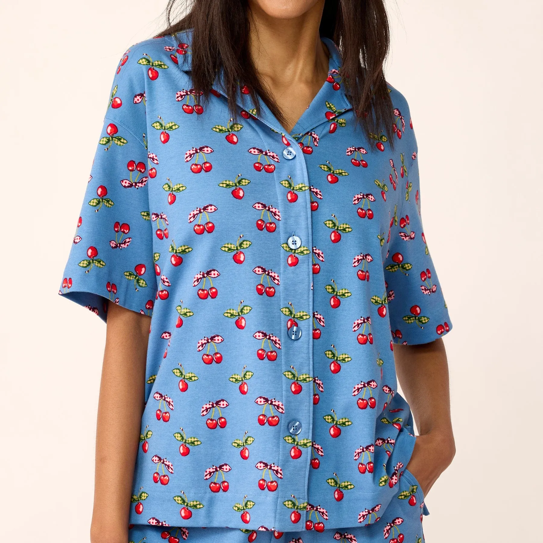 Short-Sleeved Button-Down Pajama Top sold by Vera Bradley product image thumbnail 2