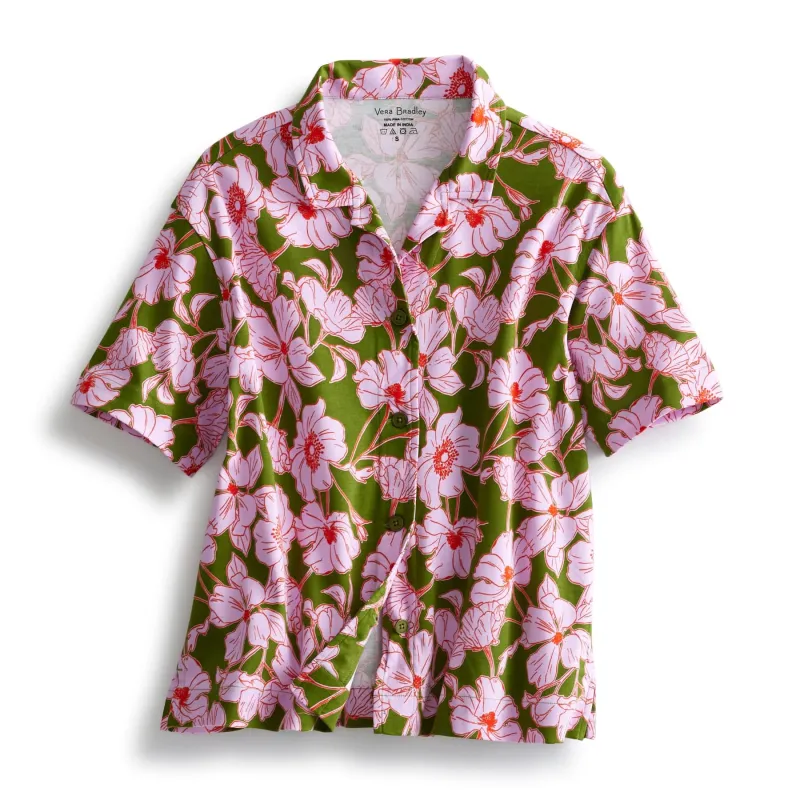 Short-Sleeved Button-Down Pajama Top made by Vera Bradley