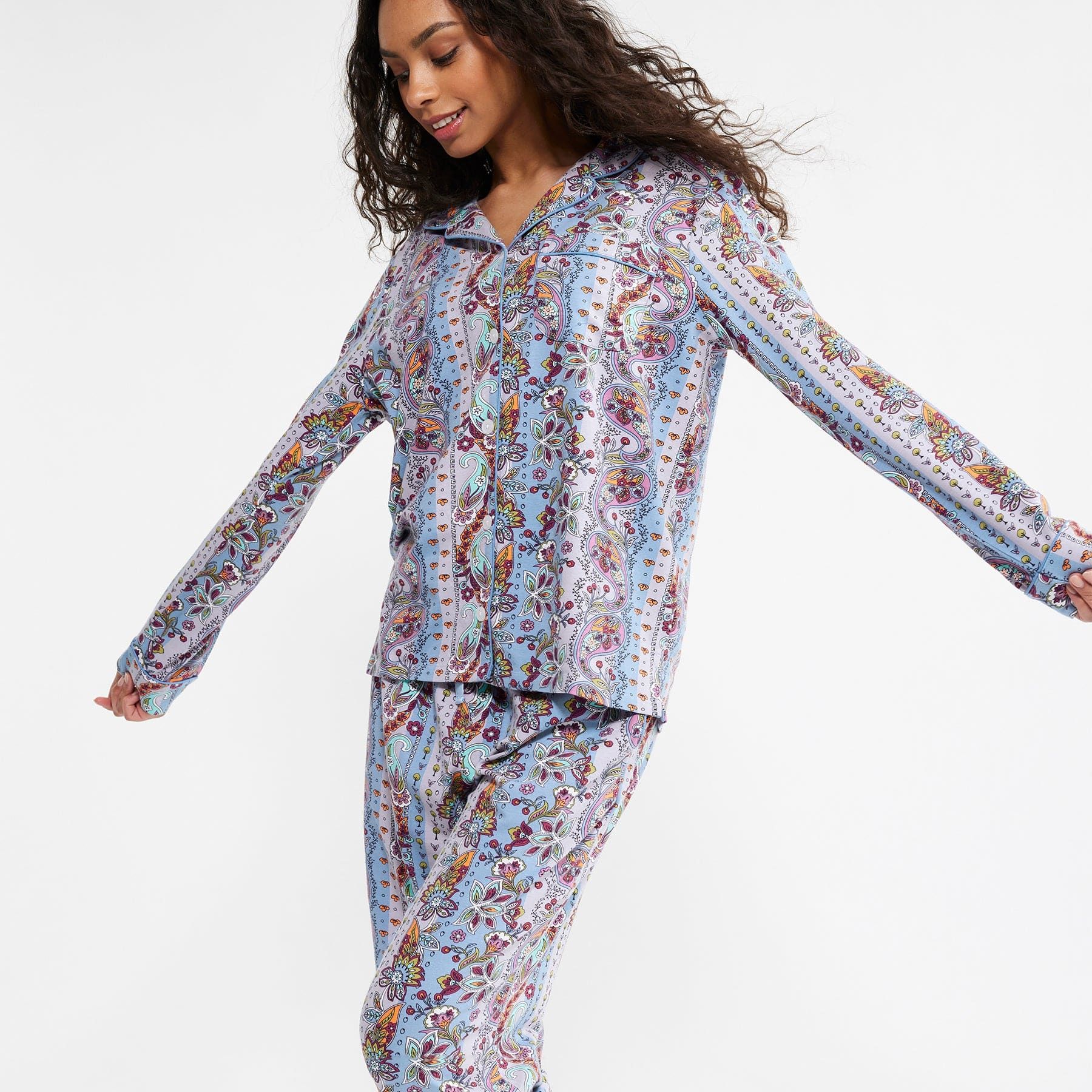 Long-Sleeved Button Pajama Top sold by Vera Bradley