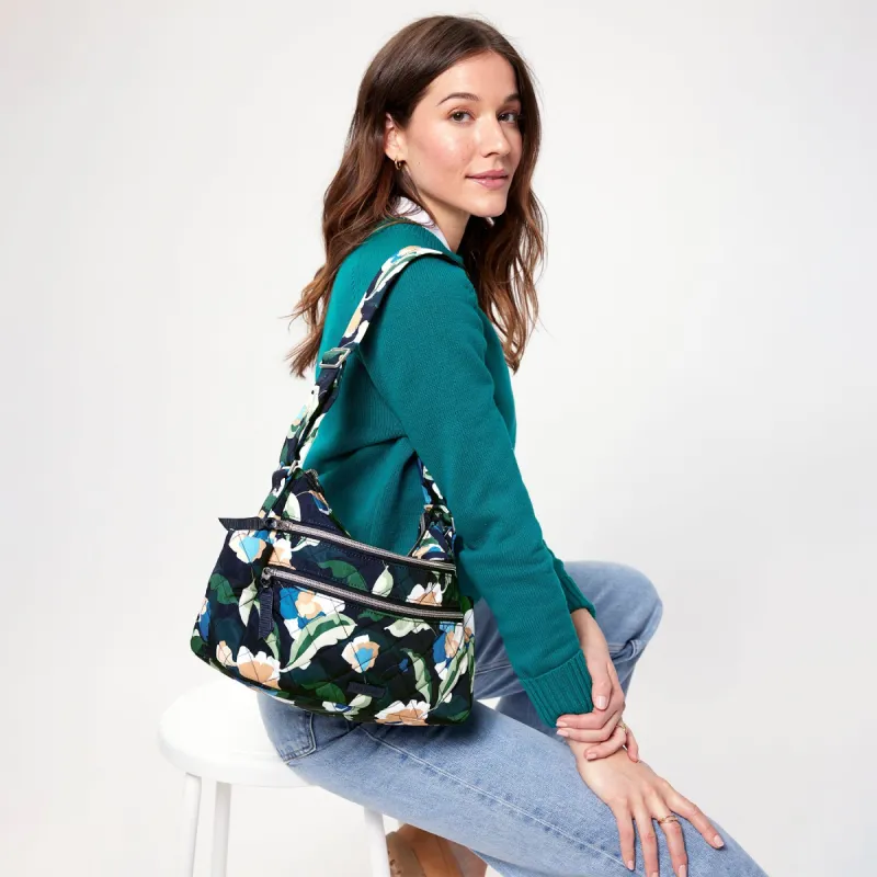 Triple Zip Shoulder Bag made by Vera Bradley