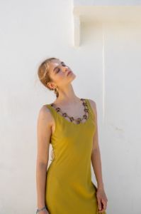 Hypnotic Bias Cut Midi Dress Olive sold by Verge Girl