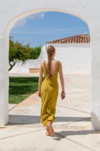 VRG GRL Hypnotic Bias Cut Midi Dress // Olive sold by Verge Girl