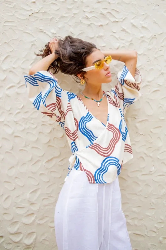 Mariella Tie Front Top Seville sold by Verge Girl