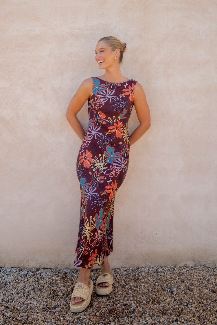 VRG GRL Art Of Bloom Bias Cut Maxi Dress // Exotica sold by Verge Girl product image thumbnail 5