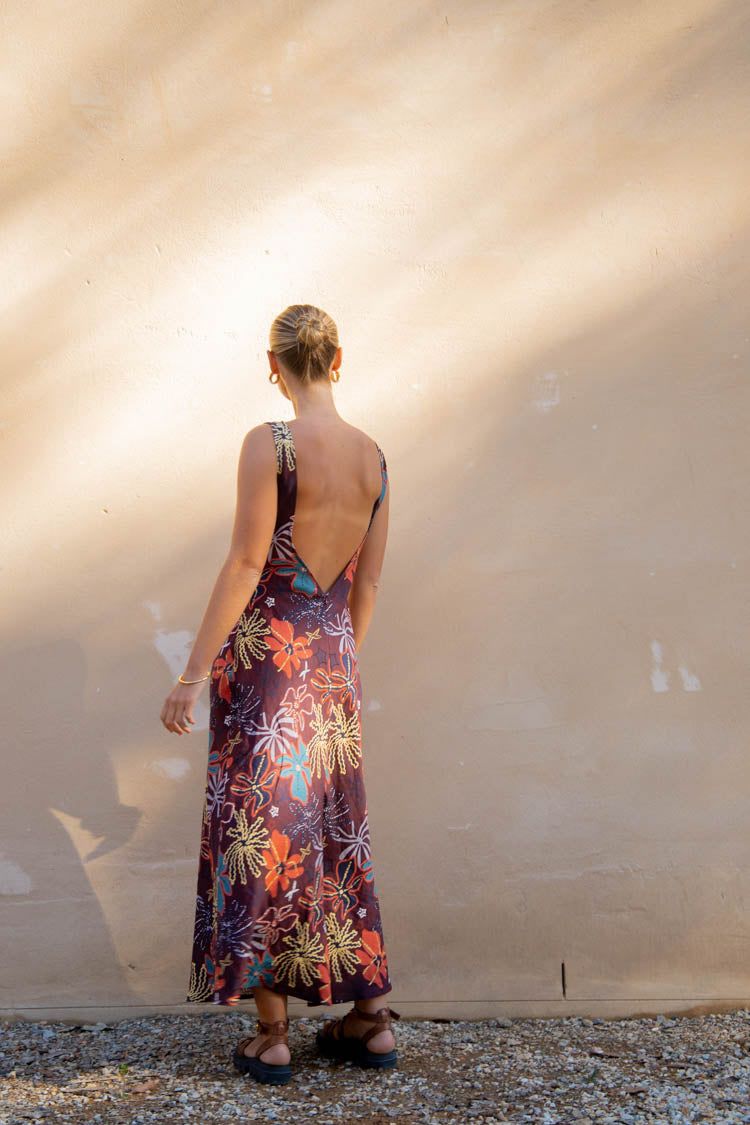 VRG GRL Art Of Bloom Bias Cut Maxi Dress // Exotica sold by Verge Girl product image thumbnail 6