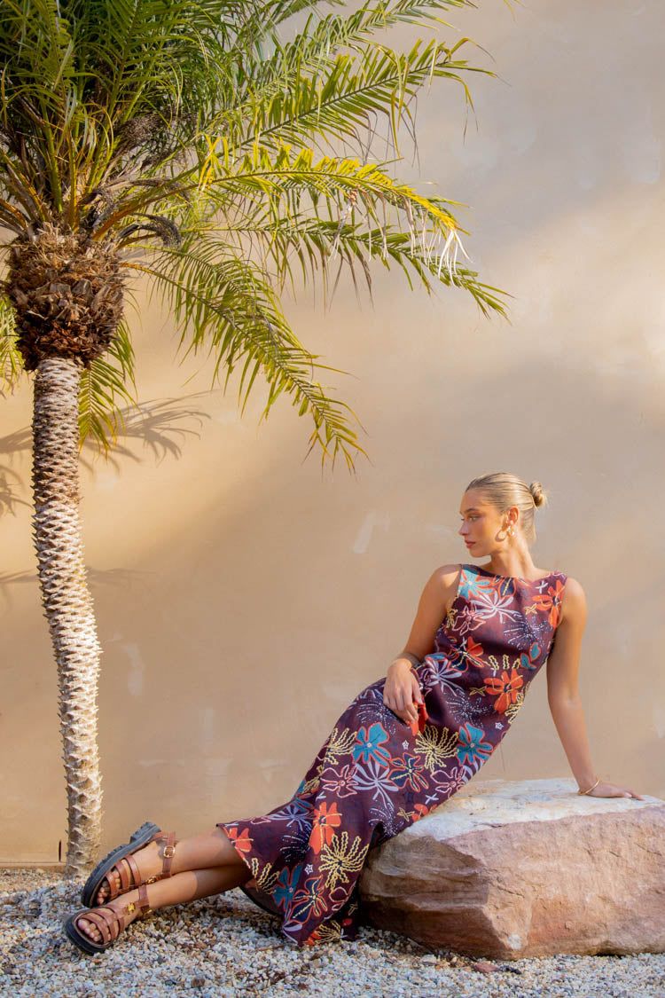 VRG GRL Art Of Bloom Bias Cut Maxi Dress // Exotica sold by Verge Girl product image thumbnail 3
