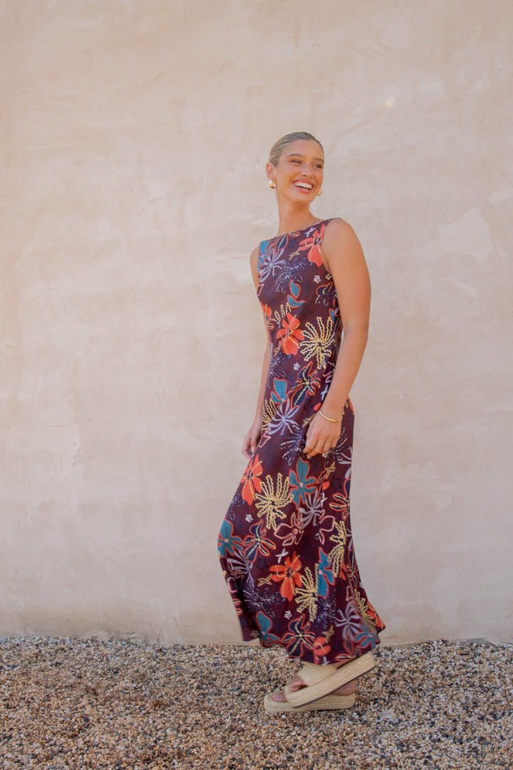 VRG GRL Art Of Bloom Bias Cut Maxi Dress // Exotica sold by Verge Girl product image thumbnail 4