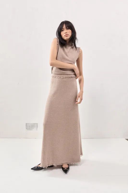Rowe Knit Maxi Skirt Mocha sold by Verge Girl