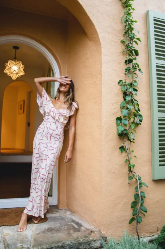 VRG GRL Feminine Muse Bias Cut Maxi Dress // Natural sold by Verge Girl