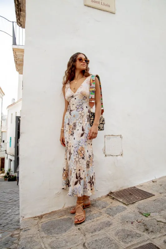 vrg grl postcards from italy bias cut midi dress VRG GRL Postcards From Italy Bias Cut Midi Dress // Pink