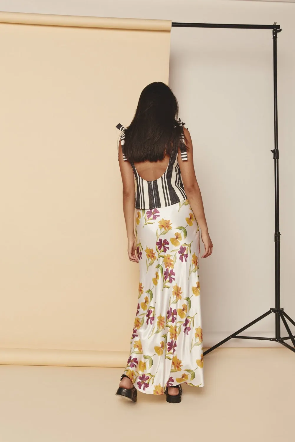 Kiara Bias Cut Maxi Skirt Flora sold by Verge Girl product image thumbnail 5