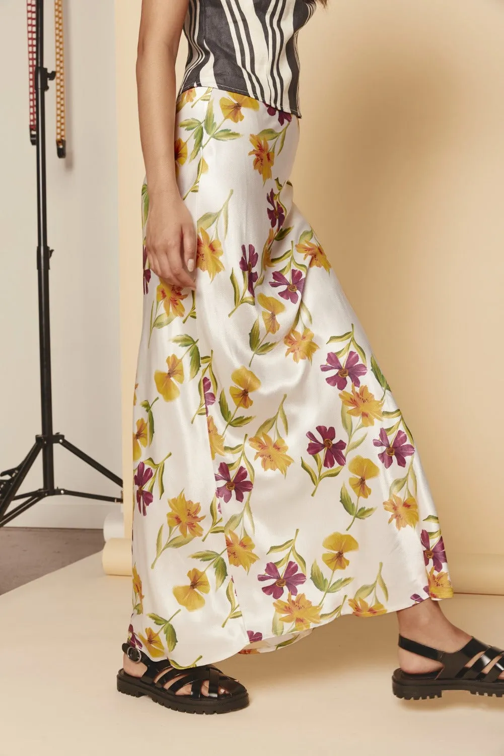 Kiara Bias Cut Maxi Skirt Flora sold by Verge Girl product image thumbnail 2