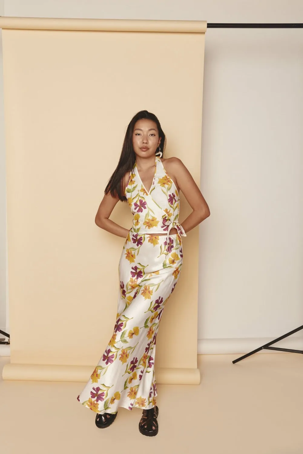 Kiara Bias Cut Maxi Skirt Flora sold by Verge Girl product image thumbnail 3