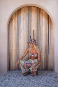 VRG GRL Milos Romance Bikini Top // Black Geo sold by Verge Girl