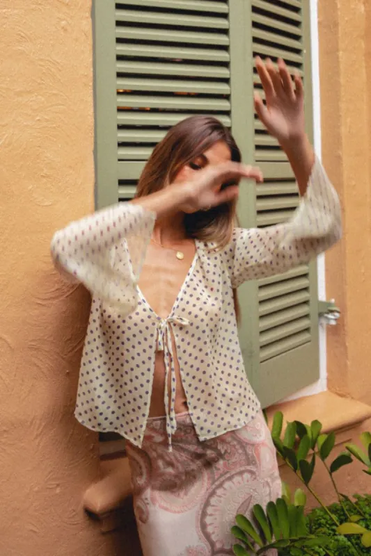 VRG GRL Sheer Force Tie Front Top // Lemon sold by Verge Girl