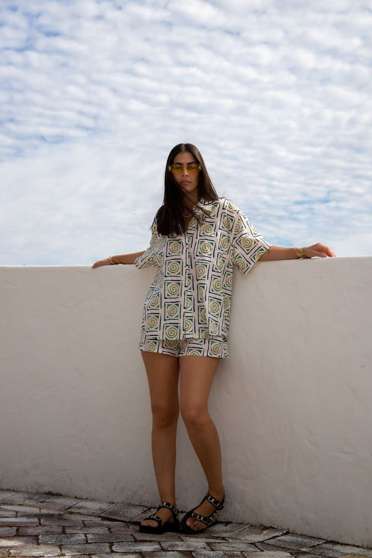 VRG GRL Capri Button Front Shirt // Swirl sold by Verge Girl product image thumbnail 3