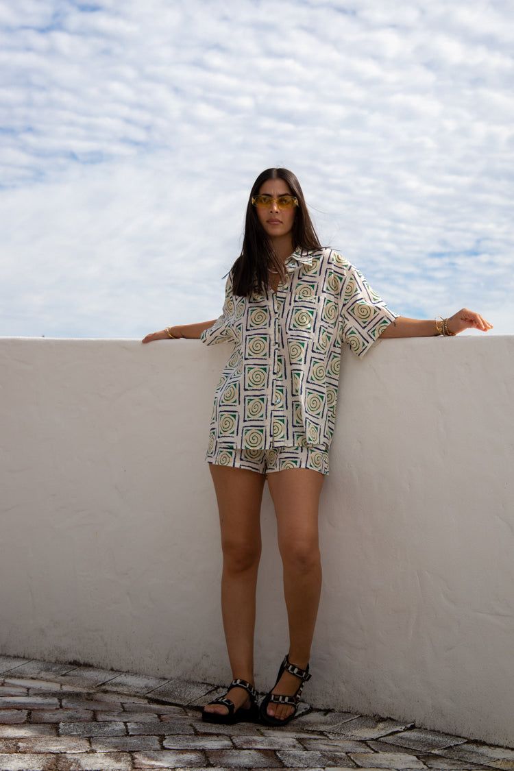 VRG GRL Capri Button Front Shirt // Swirl sold by Verge Girl product image thumbnail 7