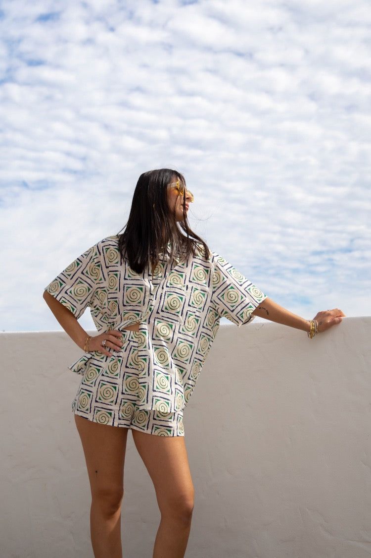 VRG GRL Capri Button Front Shirt // Swirl sold by Verge Girl product image thumbnail 6