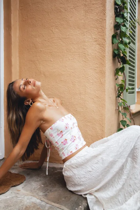 VRG GRL Love Hard Strapless Top // Pink Floral made by Verge Girl