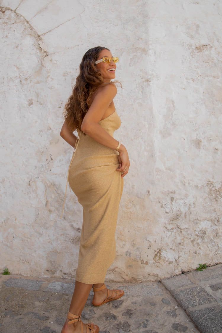 Spellbinding Muse Knit Maxi Dress Gold sold by Verge Girl product image thumbnail 7