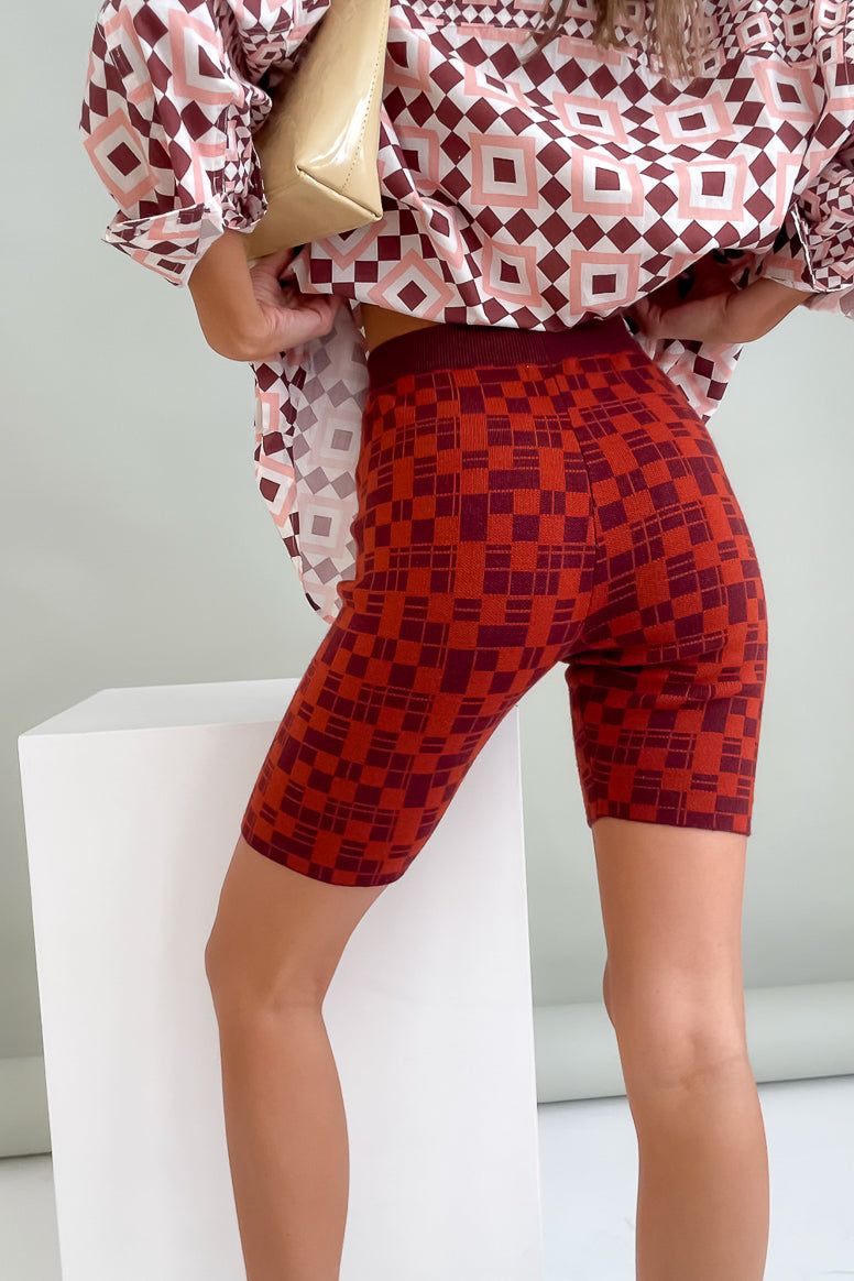 Under Control Knit Shorts Wine sold by Verge Girl product image thumbnail 4