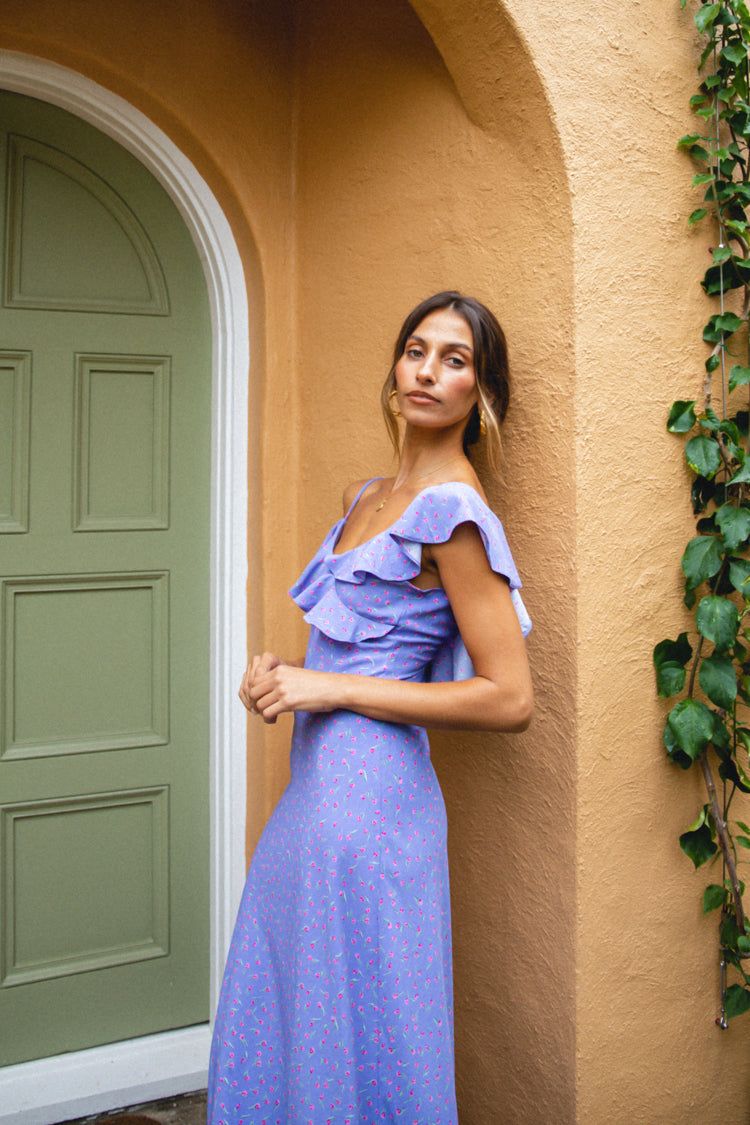 VRG GRL Feminine Muse Bias Cut Maxi Dress // Purple sold by Verge Girl product image thumbnail 6